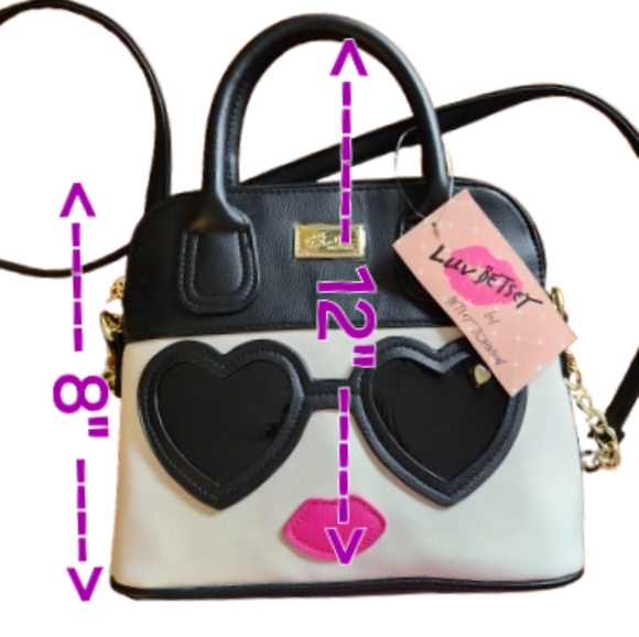 BETSEY JOHNSON ☆ BLACK & WHITE ☆ LADY FACE SATCHEL ☆ NWT - Picture 7 of 13